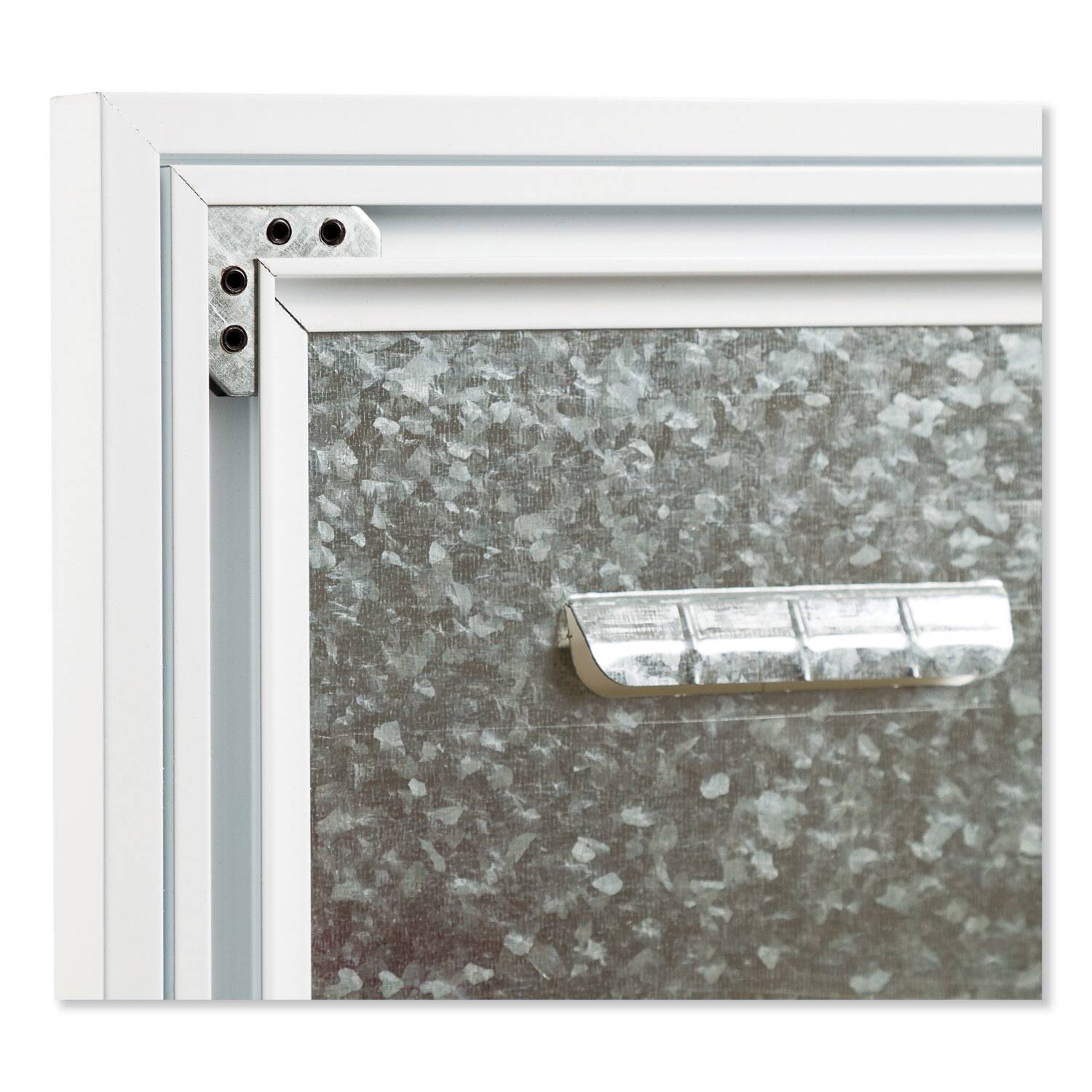 Back. U Brands - 3N1 Magnetic Glass Dry Erase Combo Board, Monthly Planning, 24 x 18 (Actual Size: 23 x 17) White Frame.