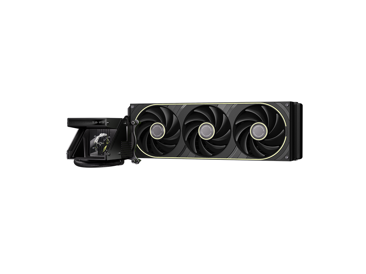 Alt View 3. TRYX - HOLO ARGB 360mm Holographic AIO Liquid Cooler - Black.