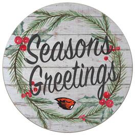 Jardine - Oregon State Beavers 20'' x 20'' Season's Greetings Circle - White