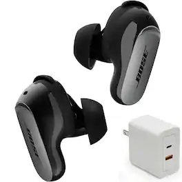 Bundle - Bose - QuietComfort Ultra Earbuds (2nd Gen) with Fast Charger - Noise Cancelling - Black