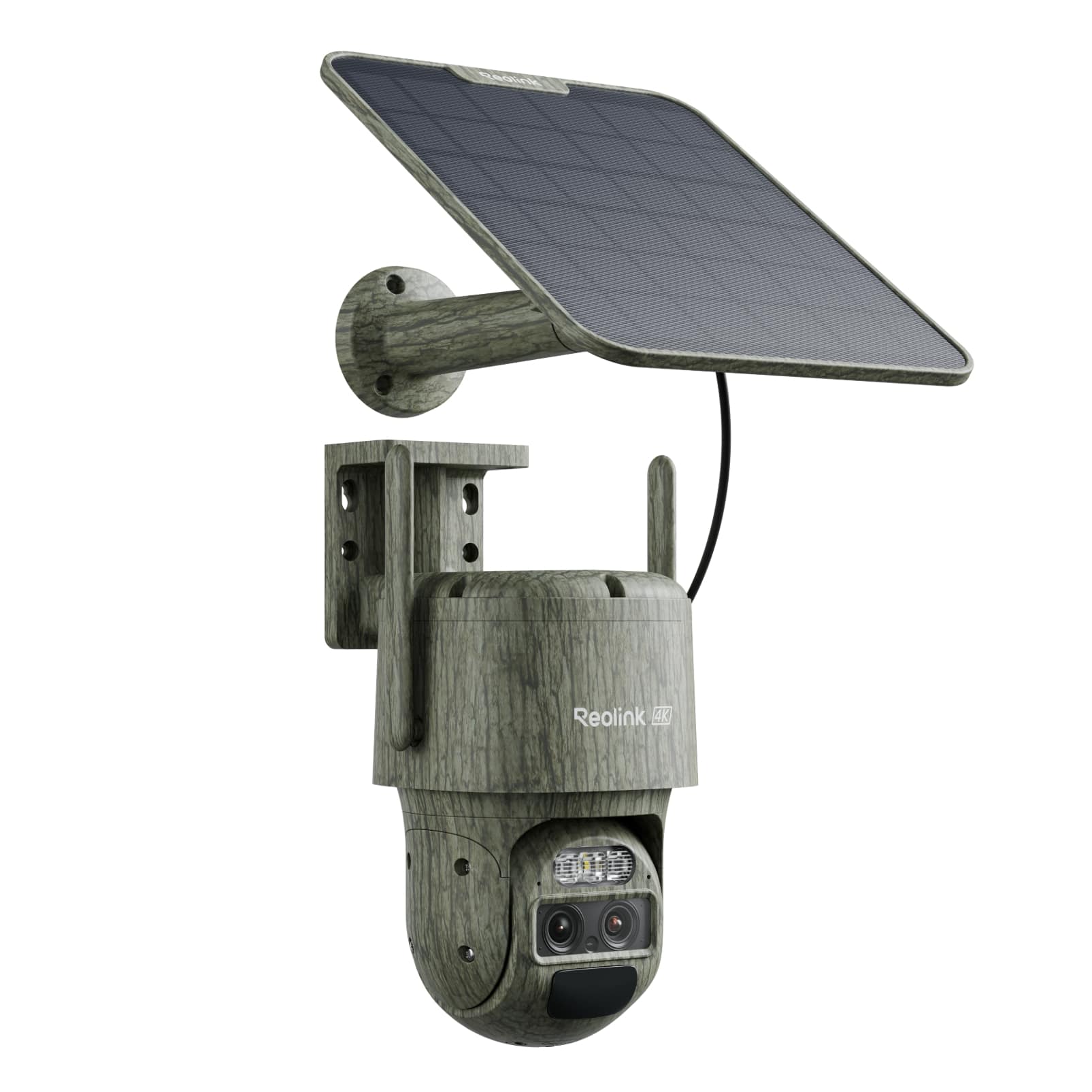 Reolink - TrackMix LTE-C 4G Dual-Lens 4K 8MP Battery Security Camera with Solar Auto-Zoom Track, Person/Car/Pet Detection - Camouflage