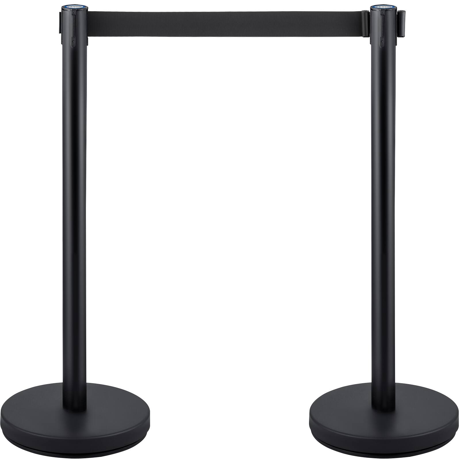 Alt View 5. VEVOR - Crowd Control Stanchion, Set of 4 Pieces Stanchion Set, Stanchion Set with 6.6 ft/2 m Black Retractable Belt - Black.