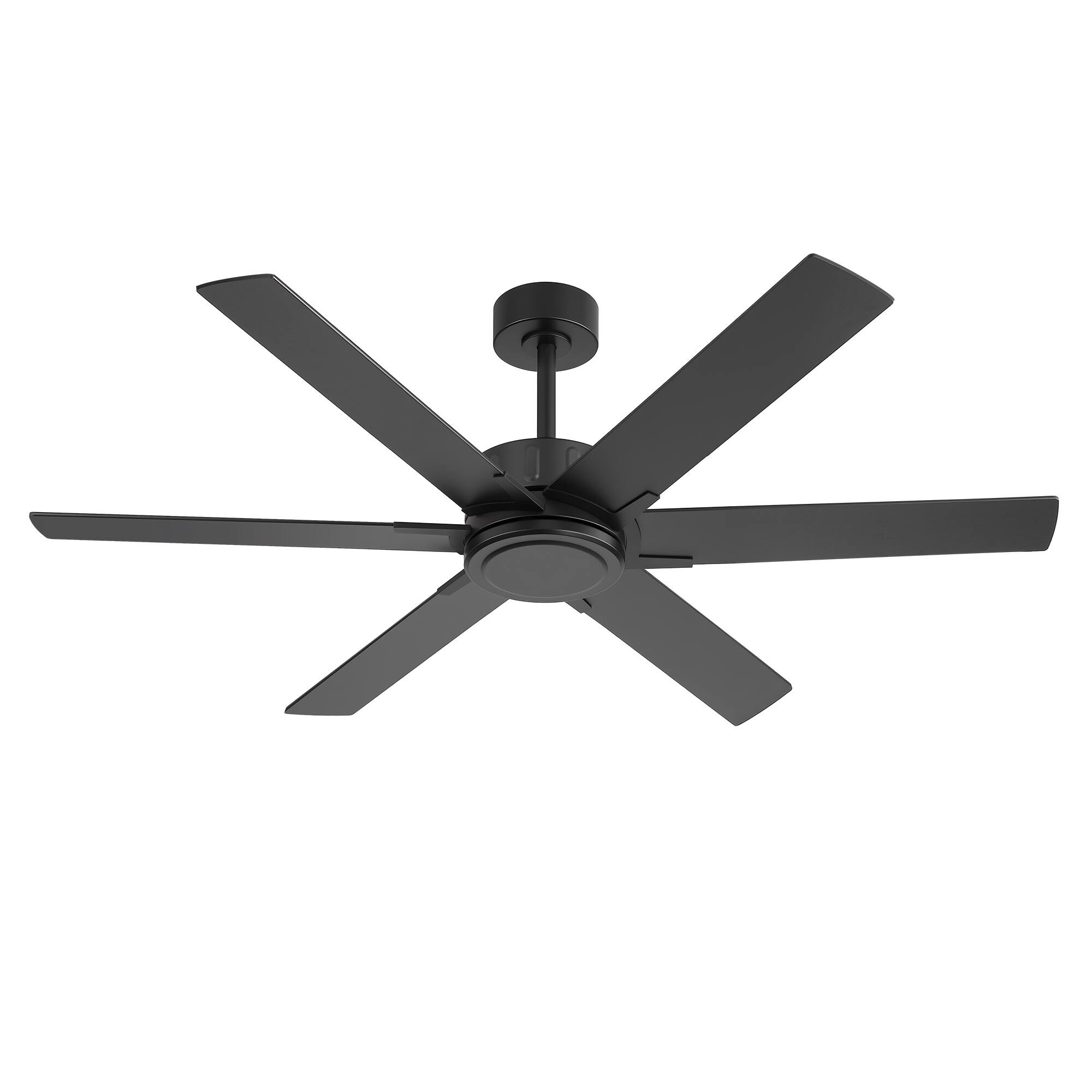 Alt View 10. Breezary - 56-Inch Modern Versatile Ceiling Fan with 6 Plywood Blades, DC Motor, 6-Speed Remote, Timer, Downrod Mount - 56-Inch Black and Walnut.