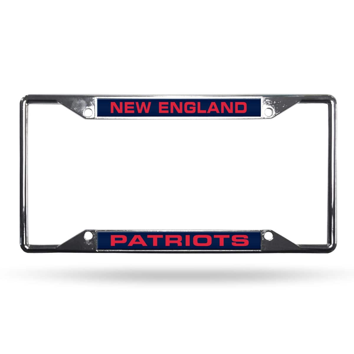 Rico Industries - (see D sku) New England Patriots All Corner EZ View Chrome Metal Laser Cut License Plate Frame - Multi