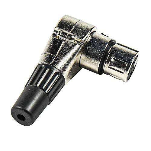 Back. HQRP - 4-Pack 3-Pin XLR Rotating Right-Angle Female Connector - 7 Positions - Black.