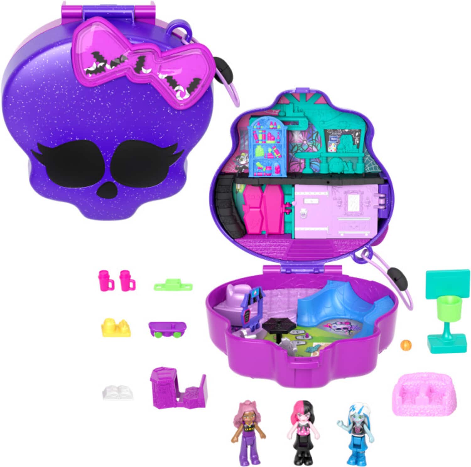 Collectible - Polly Pocket Collector Monster High Compact with 3 Micro Dolls - COLLECTABLES - Mattel