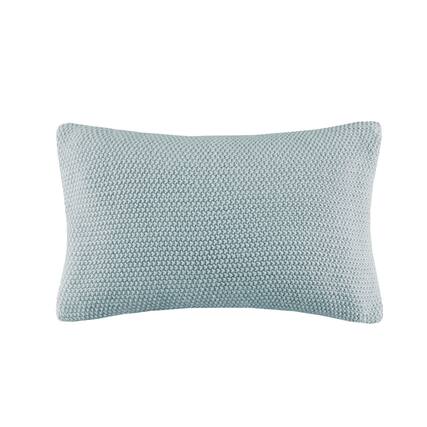 Front. Gracie Mills - Gracie Mills Lessie Ultra-Soft Knit Oblong Pillow Cover - Light Blue.