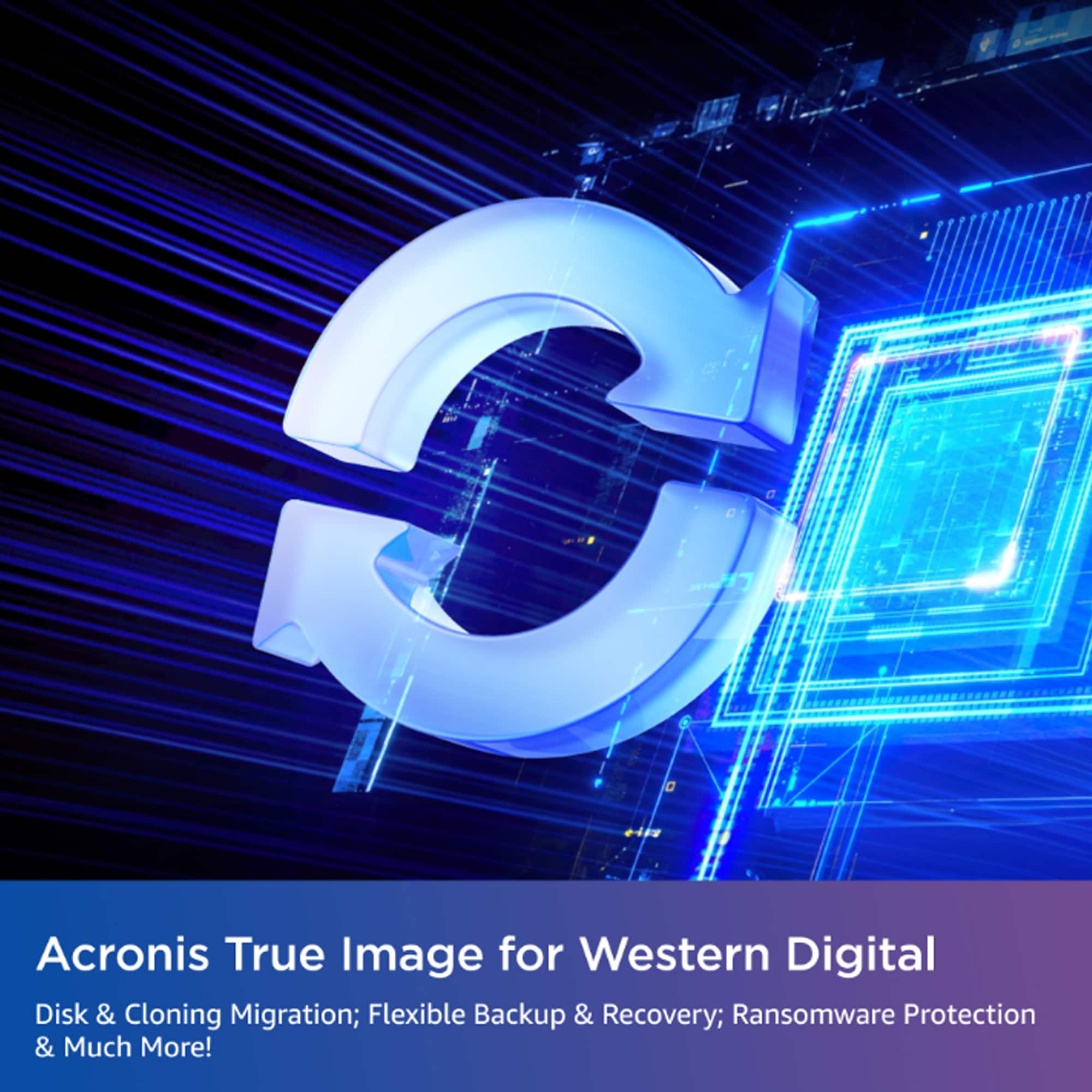 Acronis True Image for Western Digital Disk & Cloning Migration; Flexible Backup & Recovery; Ransomware Protection & Much More!