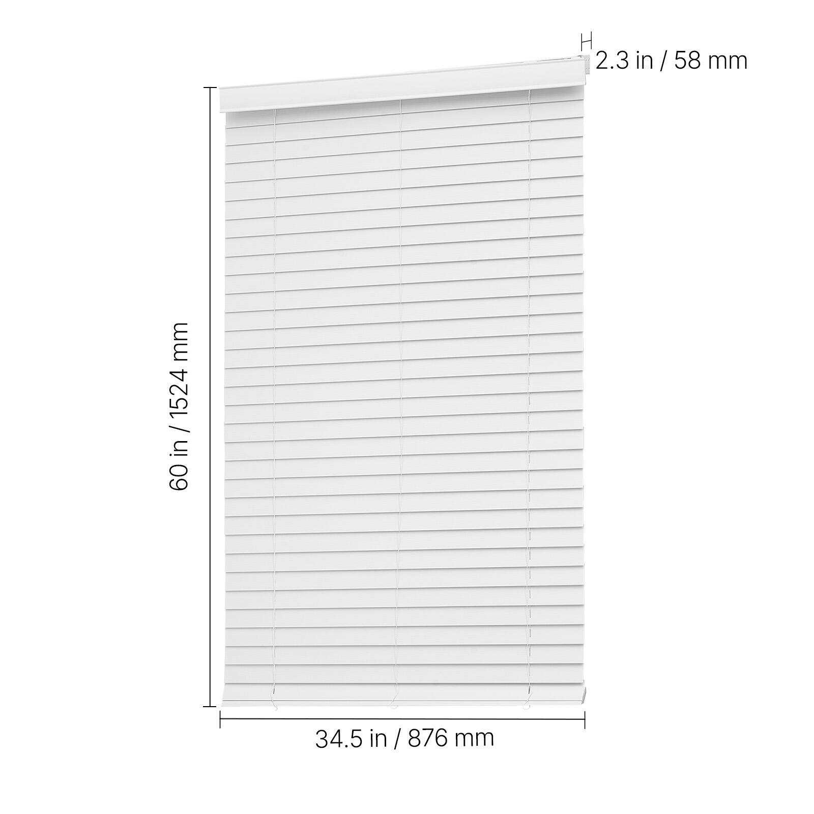 H 2.3 in / 58 mm  
60 in / 1524 mm  
34.5 in / 876 mm