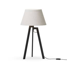 Infibrite - Architectural Tripod 27 Inch Table Lamp with Textured Shade, E26 Bulb Compatible - White