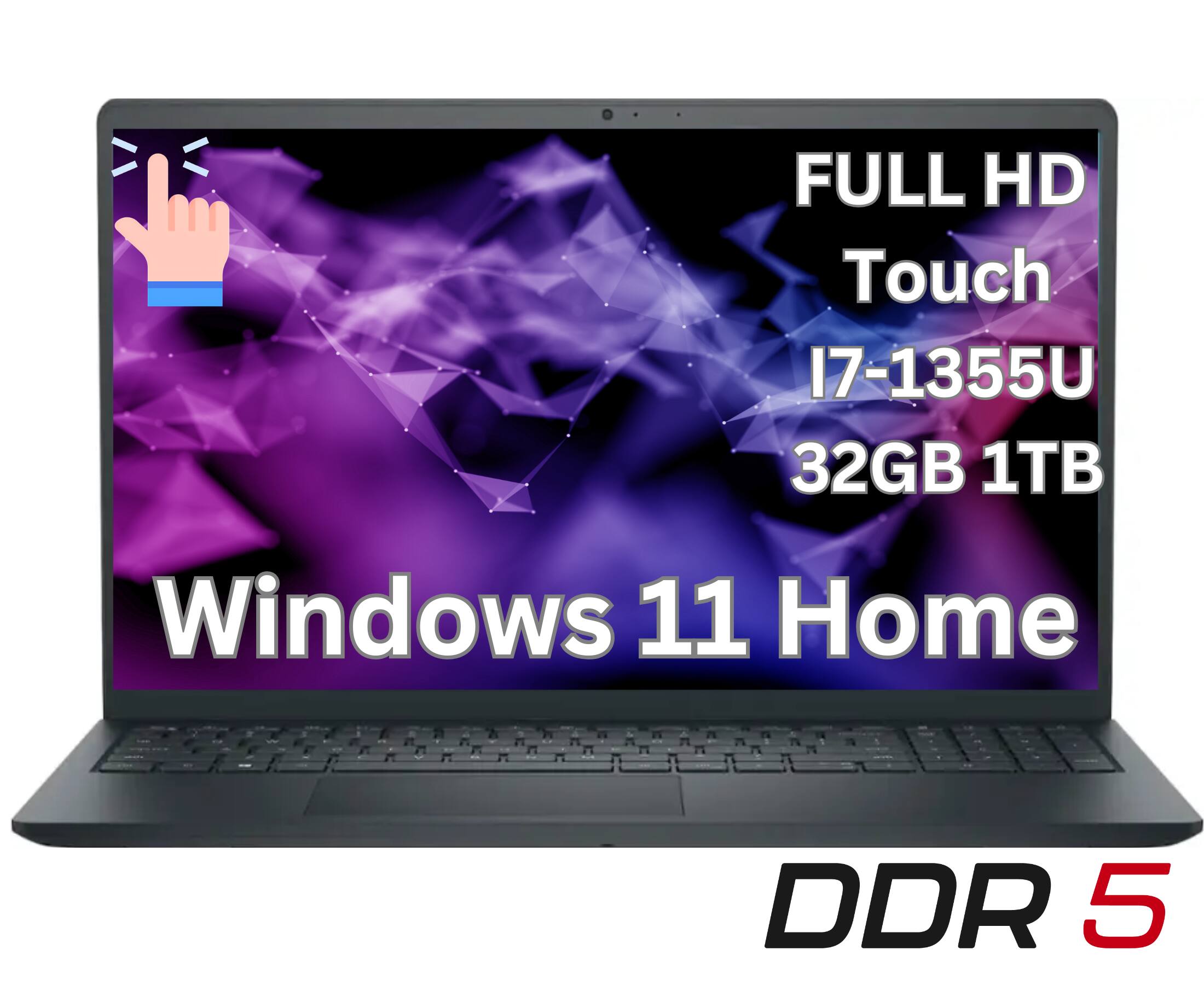 Dell - Upgraded - 15.6" 2K Touchscreen Laptop - Intel 13th Generation Core i7 1355U 2023 - 32GB Memory - 1TB Storage-Windows 11 Home - Black