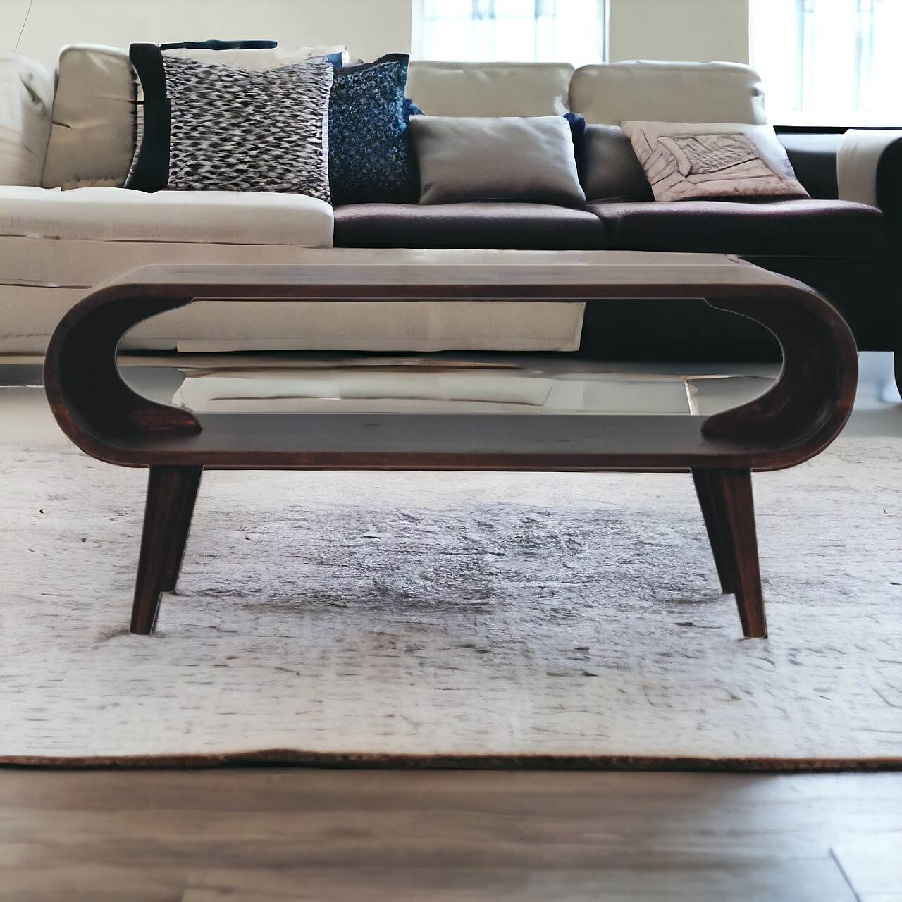 Alt View 7. Artisan Furniture - Artisan Furniture Solid Wood Amaya Light Walnut Coffee Table - Brown.