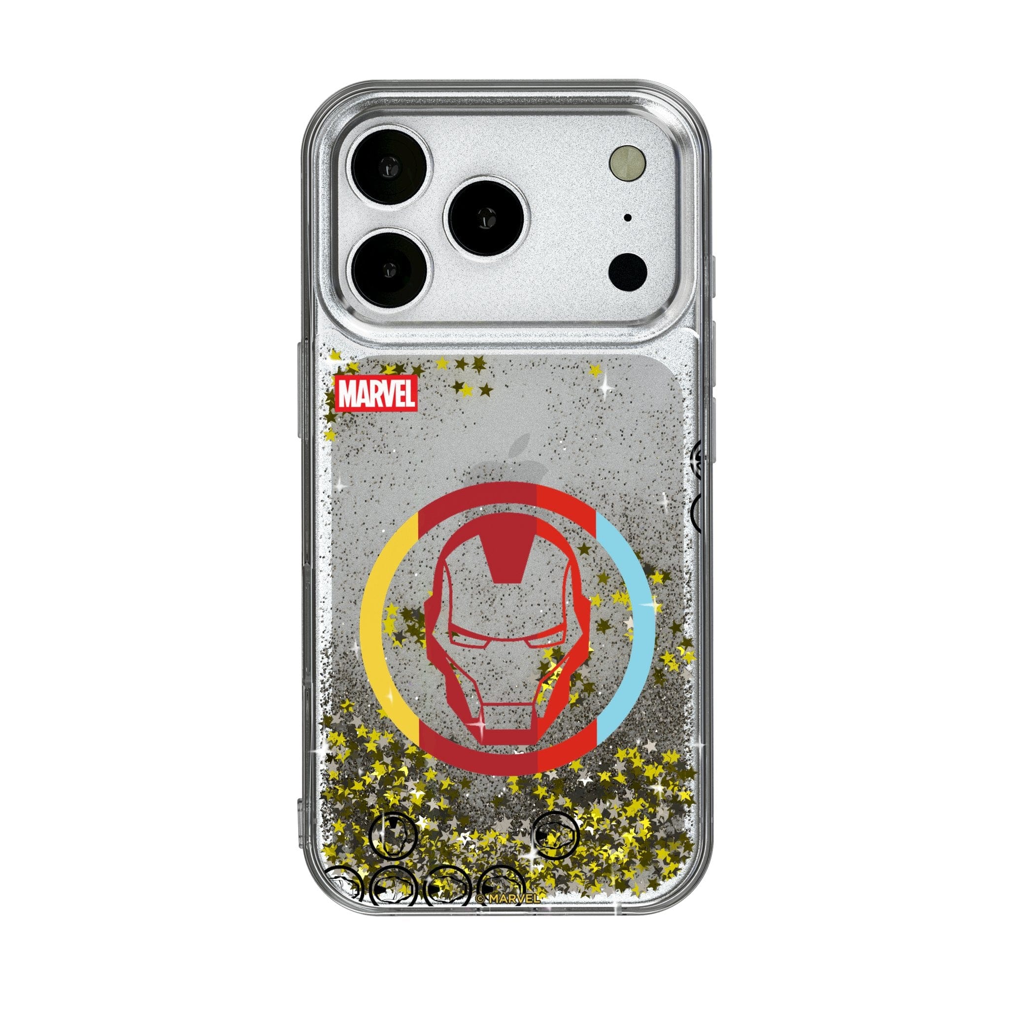 Keyscaper - Marvel Sigil Glitter Phone Case - Apple iPhone 17 Pro - Iron Man