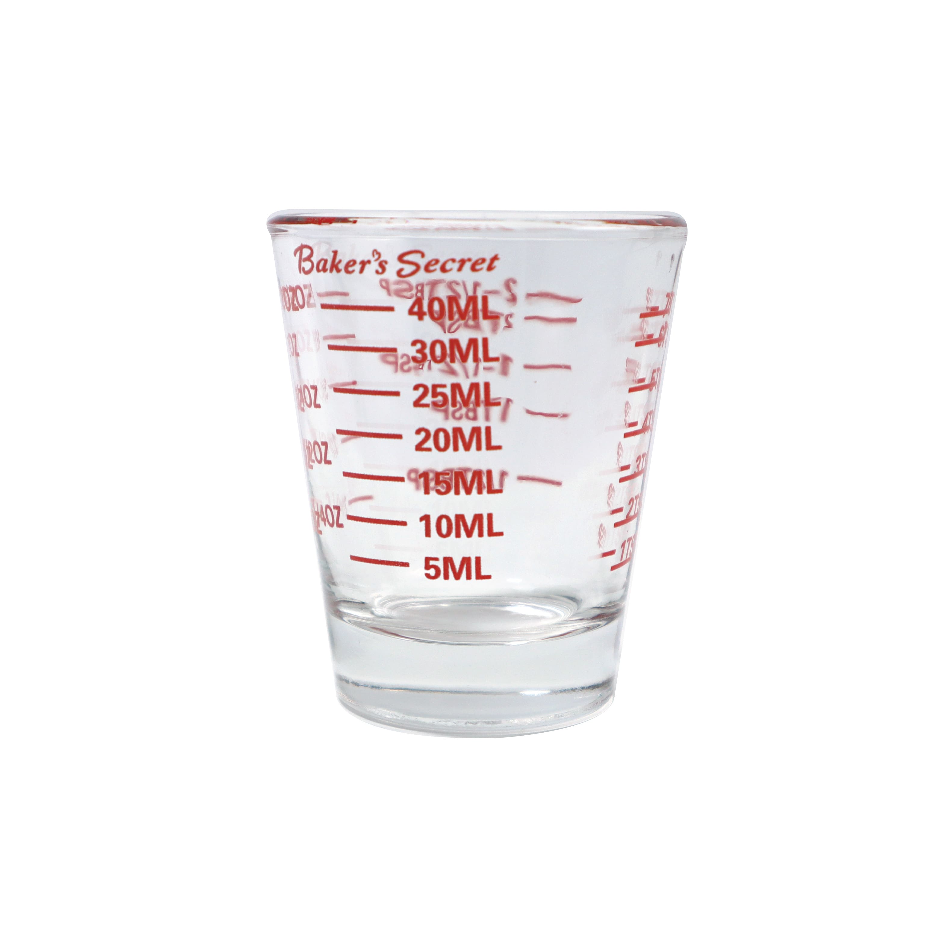 Baker's Secret - Glass Durable Thick 1.5oz Measuring 2.44"x2.05"x2.05" - Clear