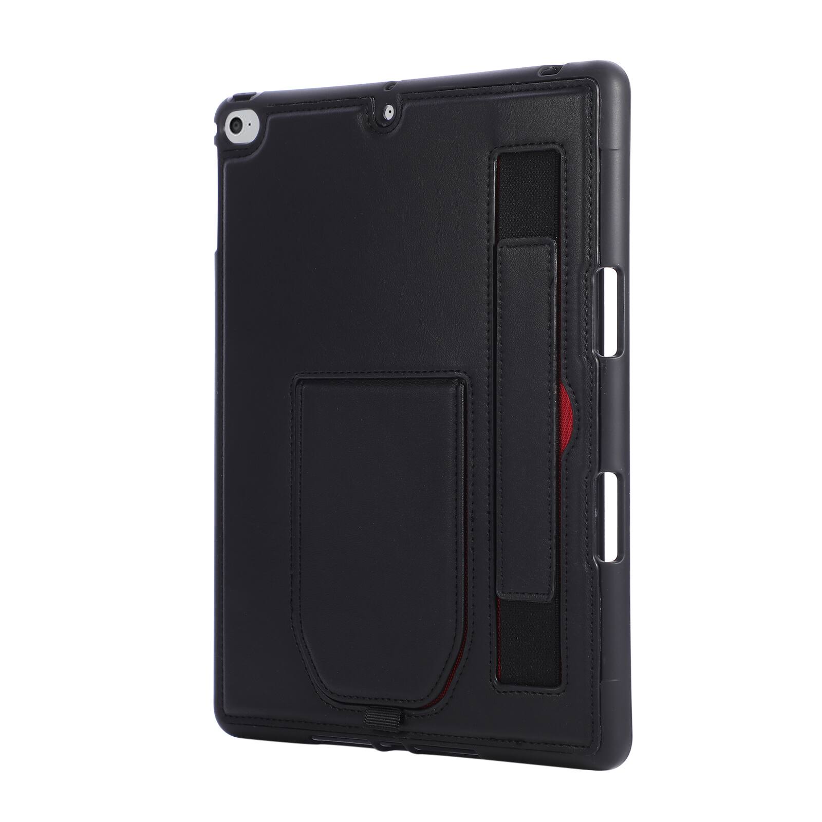 Alt View 2. Dteck - Shockproof Case for Apple iPad (6th Generation) 9.7" 2018 with Hand Strap and Kickstand, PU Leather TPU Protective Cover - Black.