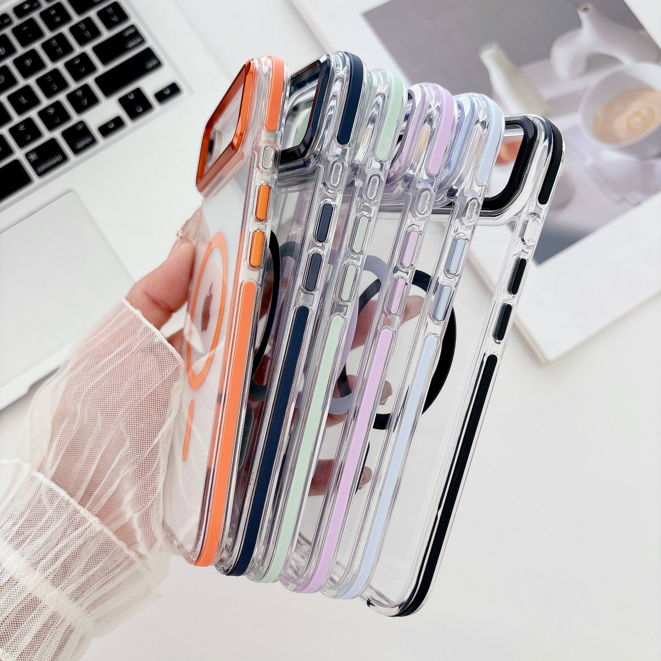 Alt View 2. Dteck - Rugged Magnetic Case for Apple iPhone Air, Clear Shockproof Hybrid Protective Cover, Metal Camera Ring and Raised Edges - Darkblue.