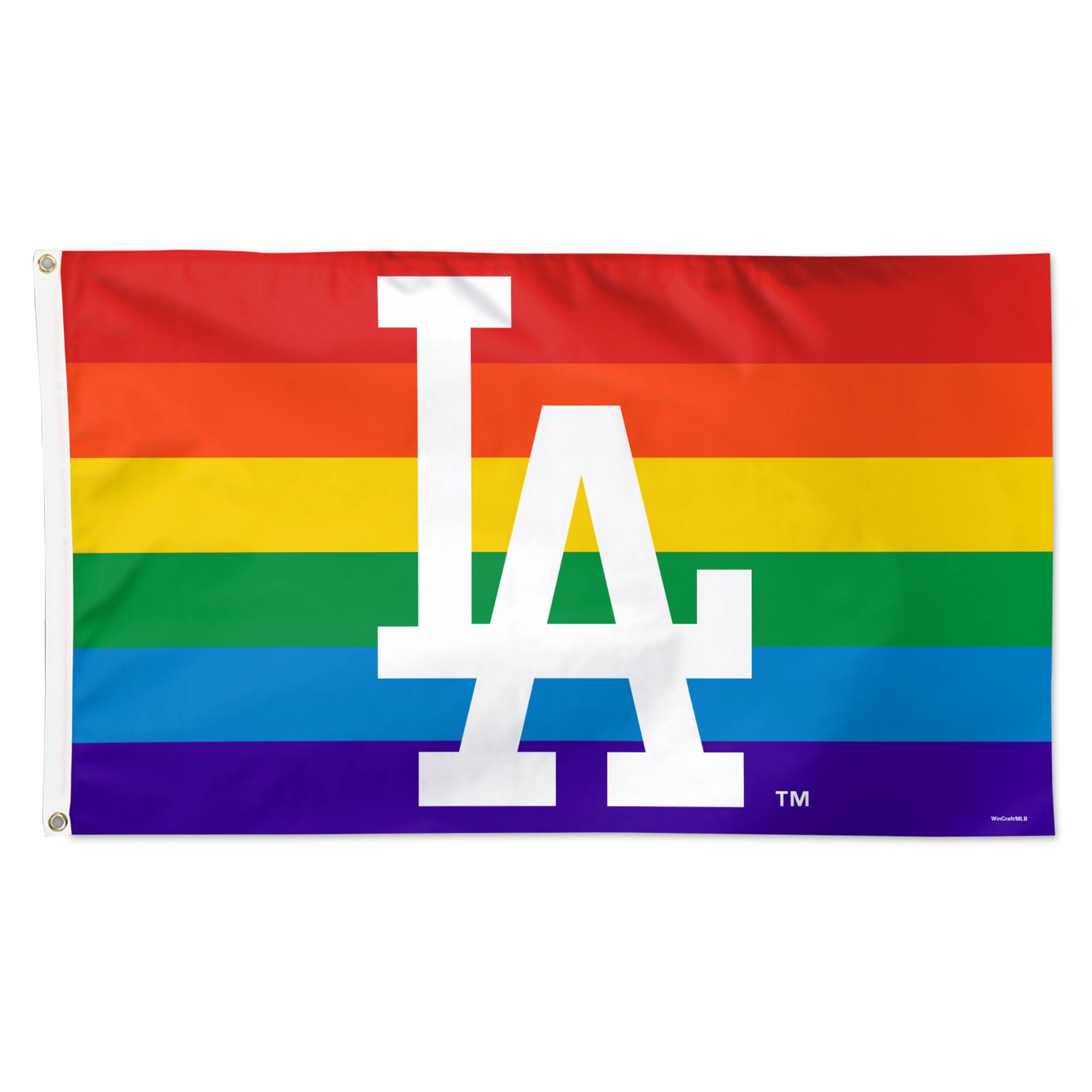 Front. WinCraft - Los Angeles Dodgers 3' x 5' Single-Sided Deluxe Team Pride Flag - Multicolor.