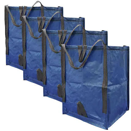 Front. Z-Edge - Improvements by Z-EDGE Heavy Duty Home and Yard Bags - 4-pack - Blue.