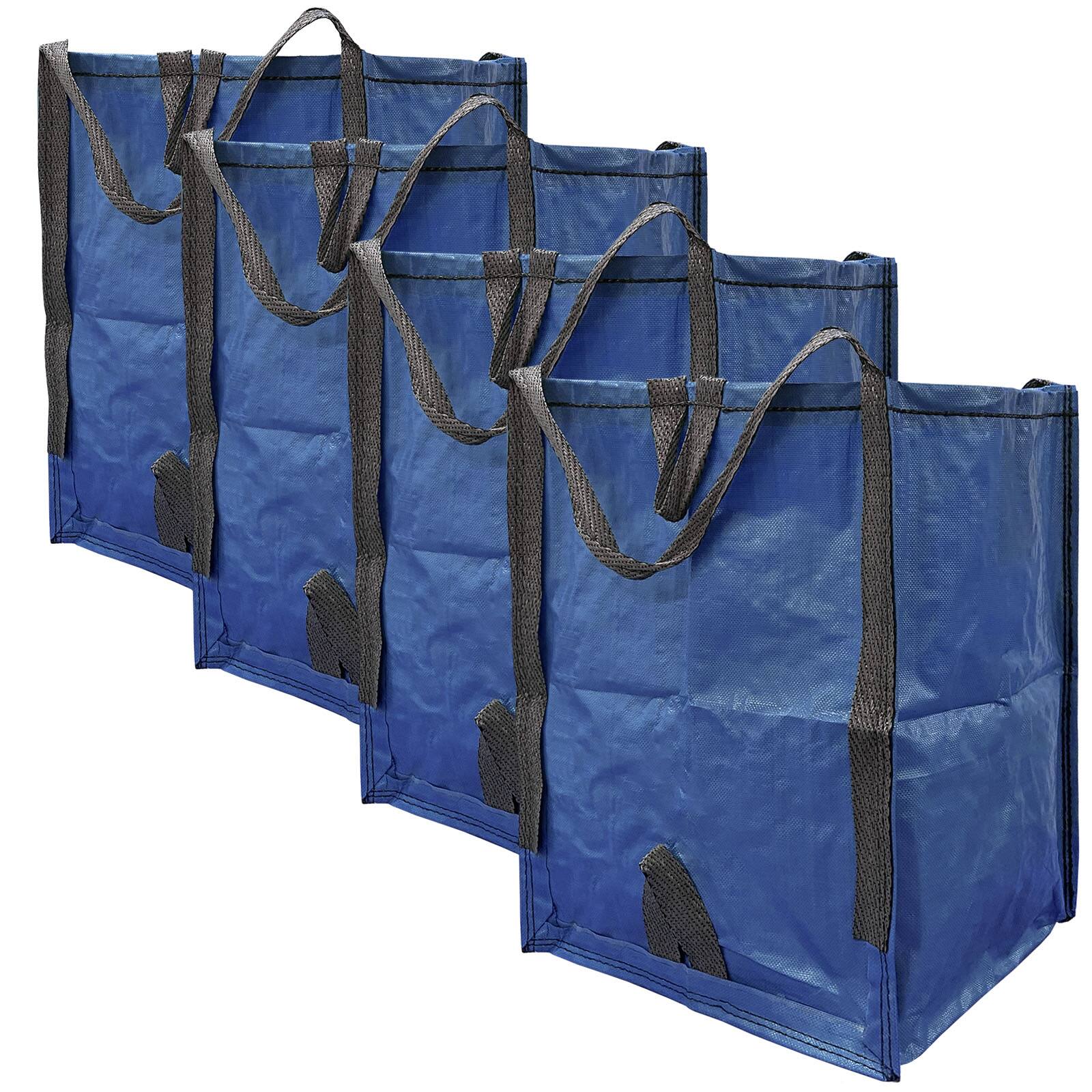 Front. Z-Edge - Improvements by Z-EDGE Heavy Duty Home and Yard Bags - 4-pack - Blue.