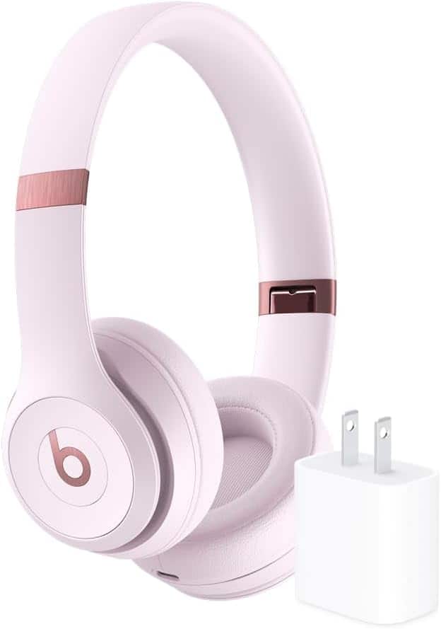 Front. Beats - Beats - Solo 4 True Wireless On-Ear Headphones + Power Adapter - Pink.