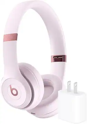 Front. Beats - Beats - Solo 4 True Wireless On-Ear Headphones + Power Adapter - Pink.