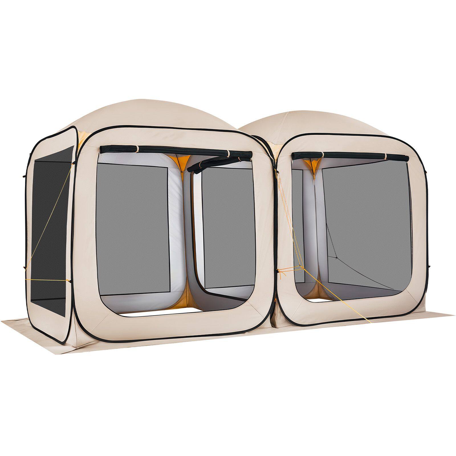 Front. Loheer - Loheer 12x6 Pop Up Screen House Tent Portable Screened Canopy Beige - Beige.