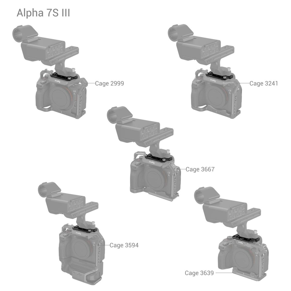 Alpha 7S III  
Cage 2999  
Cage 3241  
Cage 3667  
Cage 3594  
Cage 3639