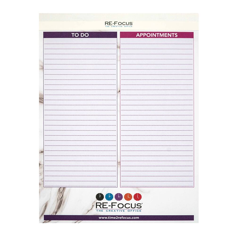 RE-FOCUS THE CREATIVE OFFICE www.time2refocus.com
TO DO APPOINTMENTS