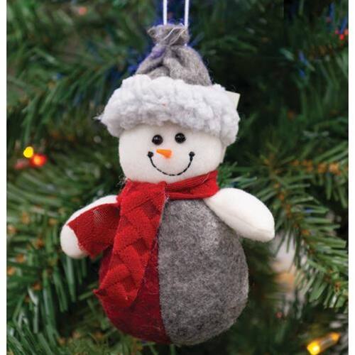 Front. BreeBe - *Red & Gray Plush Snowman - Multi.