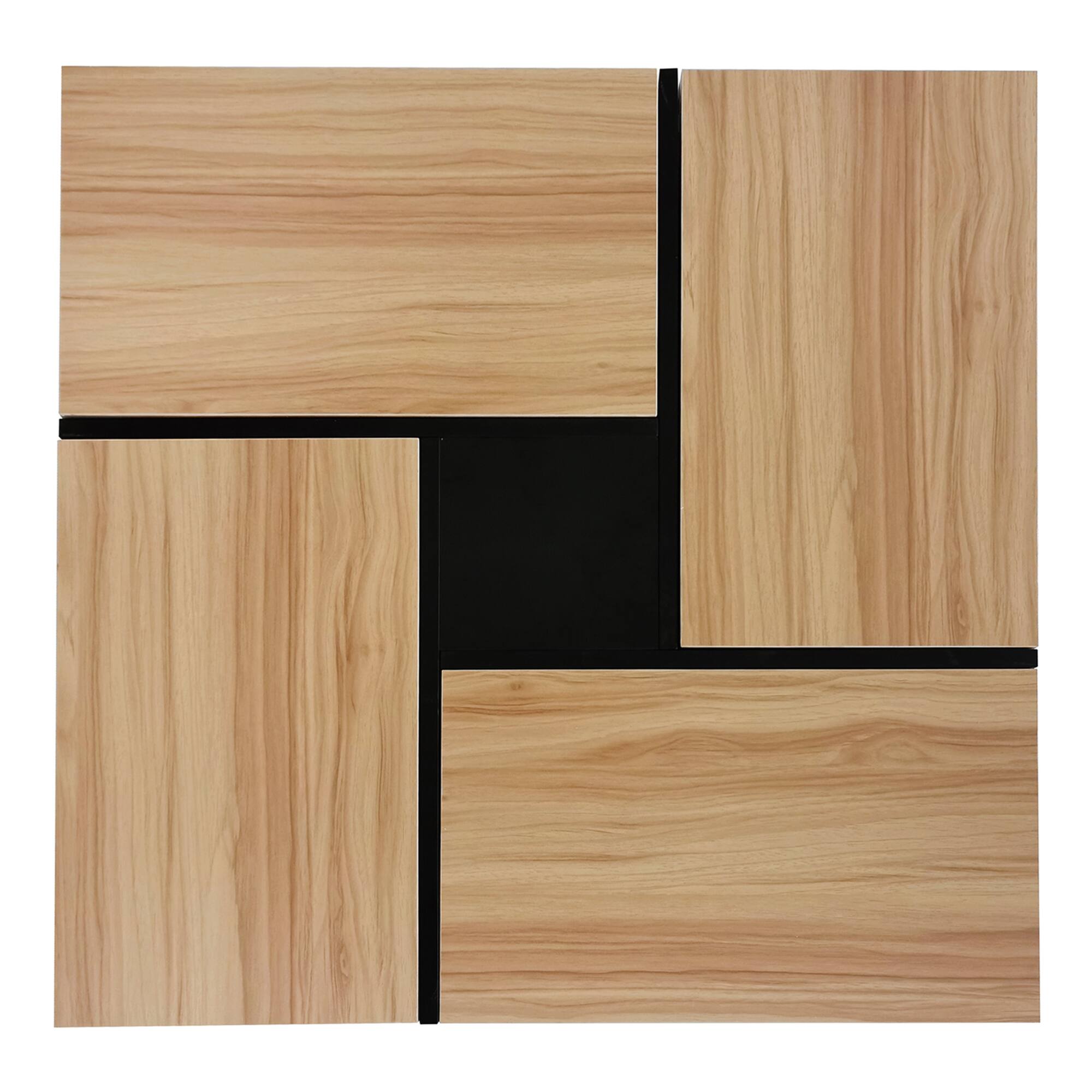 Alt View 9. GOODSILO - Modern Extendable Square Coffee Table with Hidden Storage Compartments and Sliding Tabletop for Living Room - Brown.