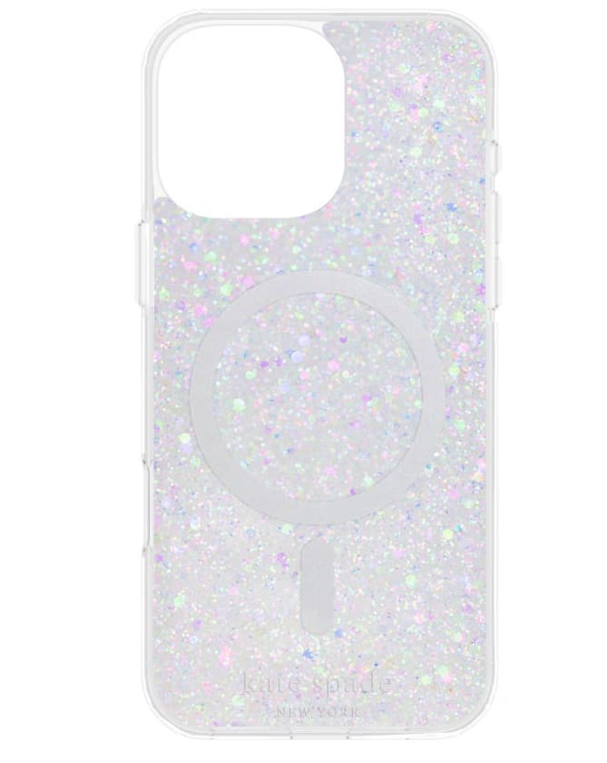 kate spade new york - iPhone 16 Pro Max Protective Case with MagSafe - TPU Abstract Pattern - Chunky Glitter