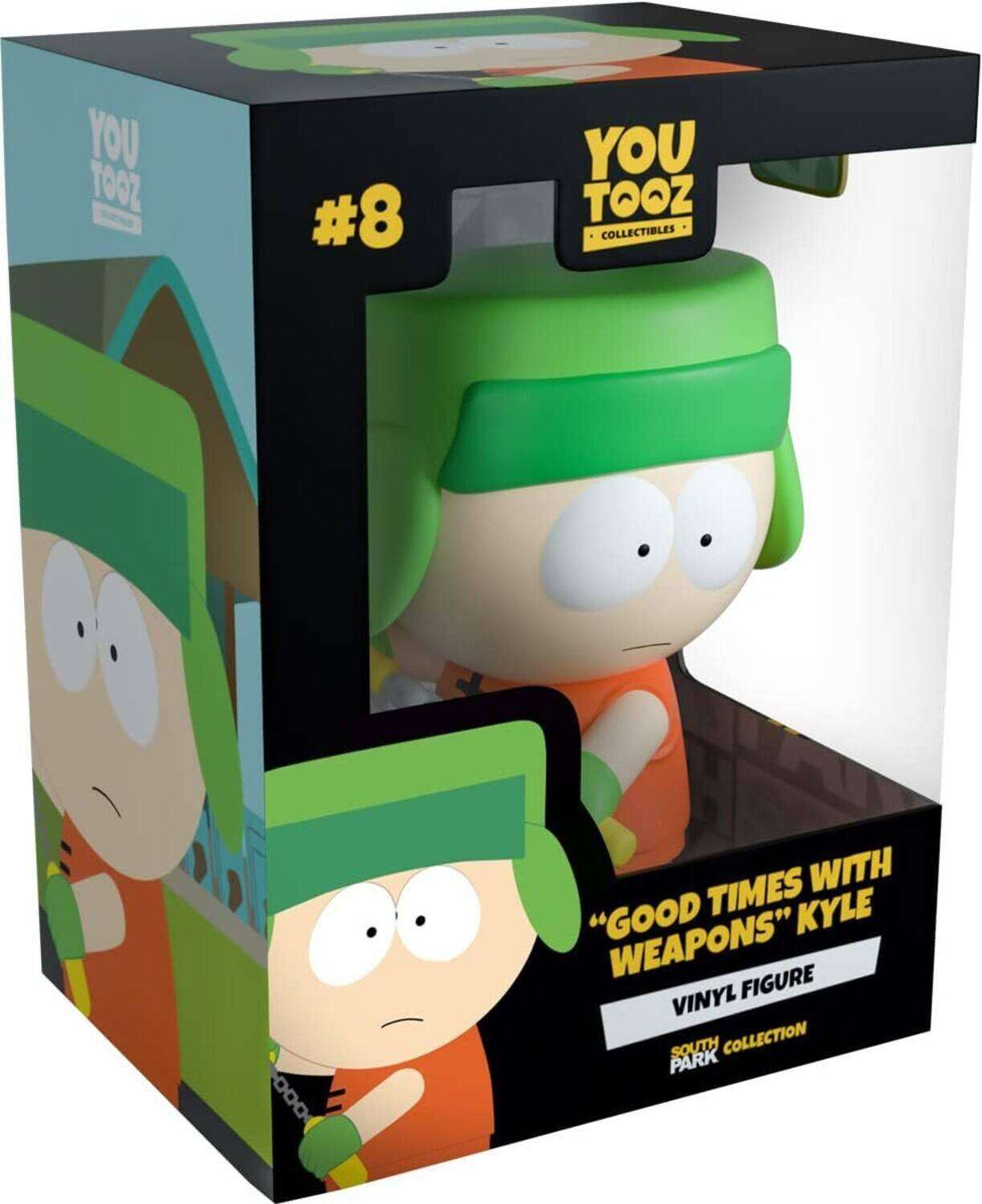 YOU TOOZ  
COLLECTIBLES  
#8  

"GOOD TIMES WITH 'WEAPONS' KYLE"  
VINYL FIGURE  

SOUTH PARK COLLECTION