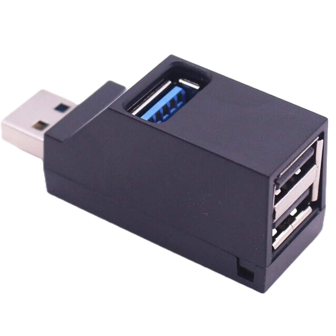 Sanoxy - 3 Port USB 3.0 Hub Portable High Speed Splitter Box For PC Notebook Laptop - Black