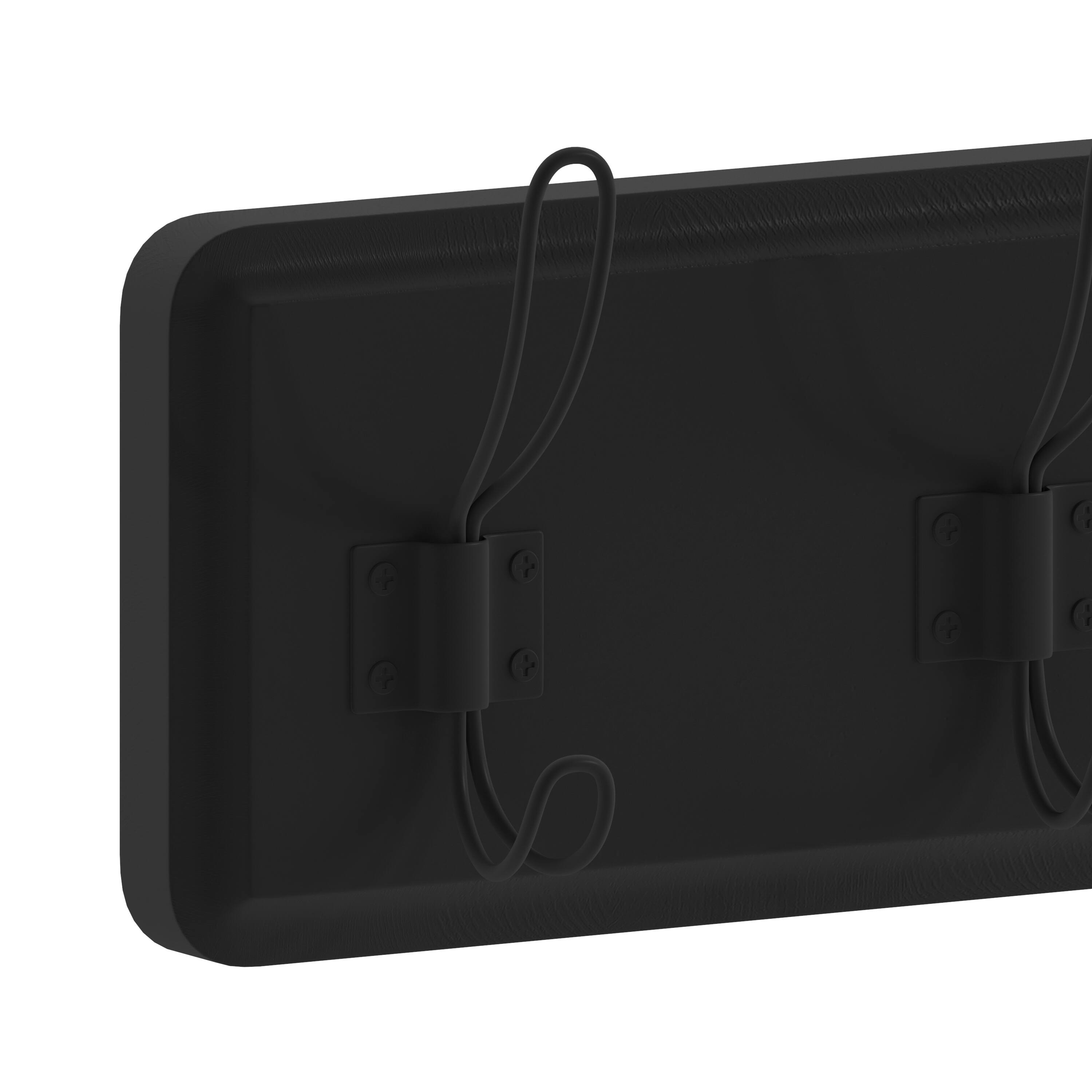 Alt View 10. Emma + Oliver - Wade Rustic Wall Hanging Storage Rack with 5 Hooks for Entryway, Kitchen, Bathroom and More - Black.