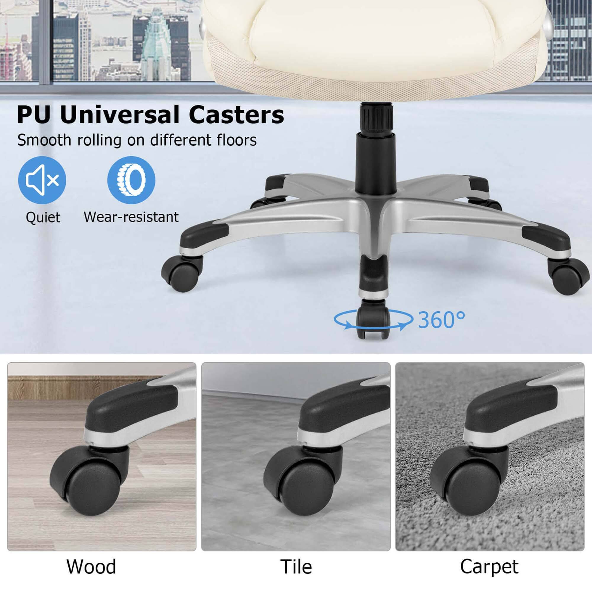 PU Universal Casters Smooth rolling on different floors X Quiet Wear-resistant 360 Wood Tile Carpet