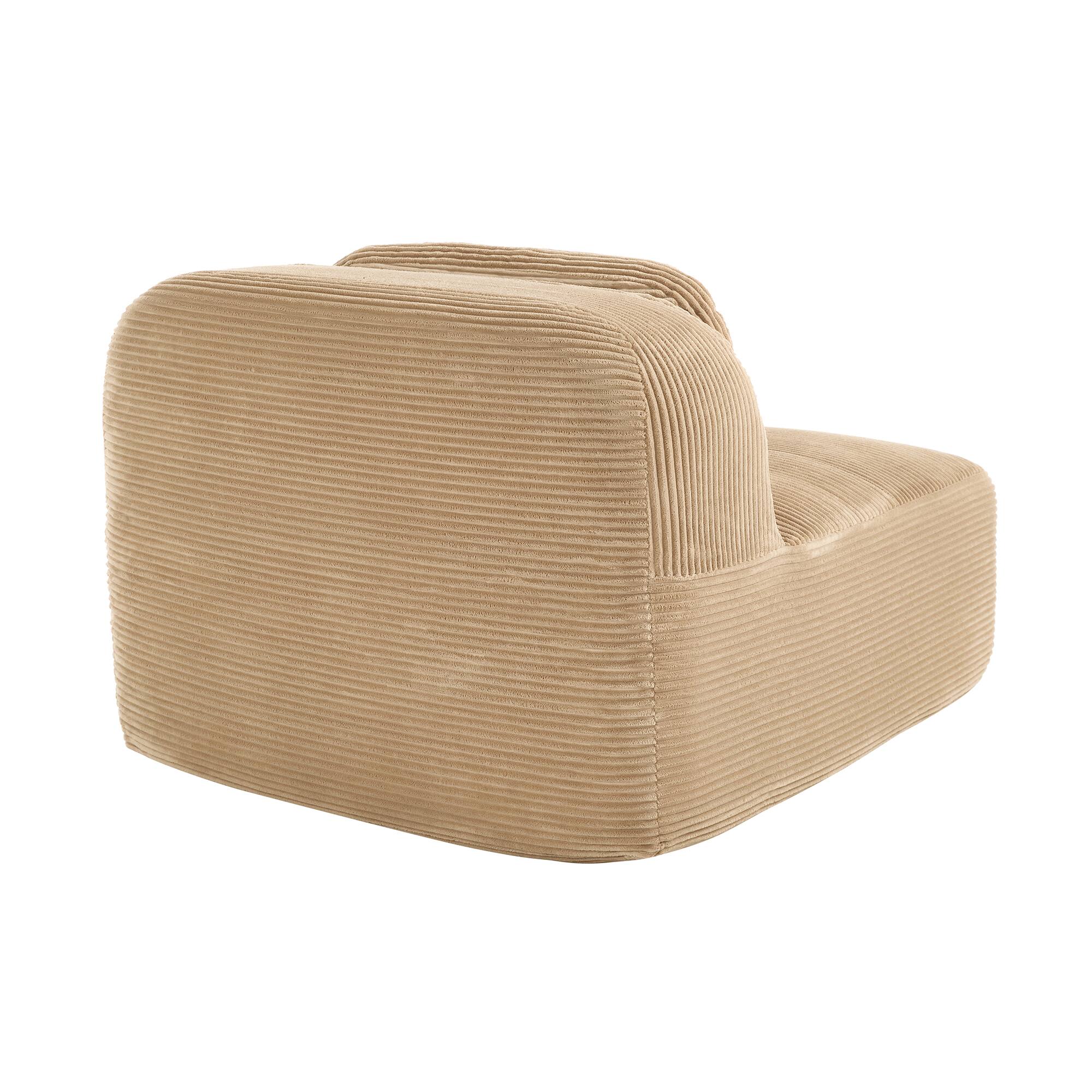 Left. LOVMOR - Corduroy Couch No Assembly Compressed Pack Anti Slip Curved Armrests For Den Soft Textured Lounge Indoor TV XL - Camel.