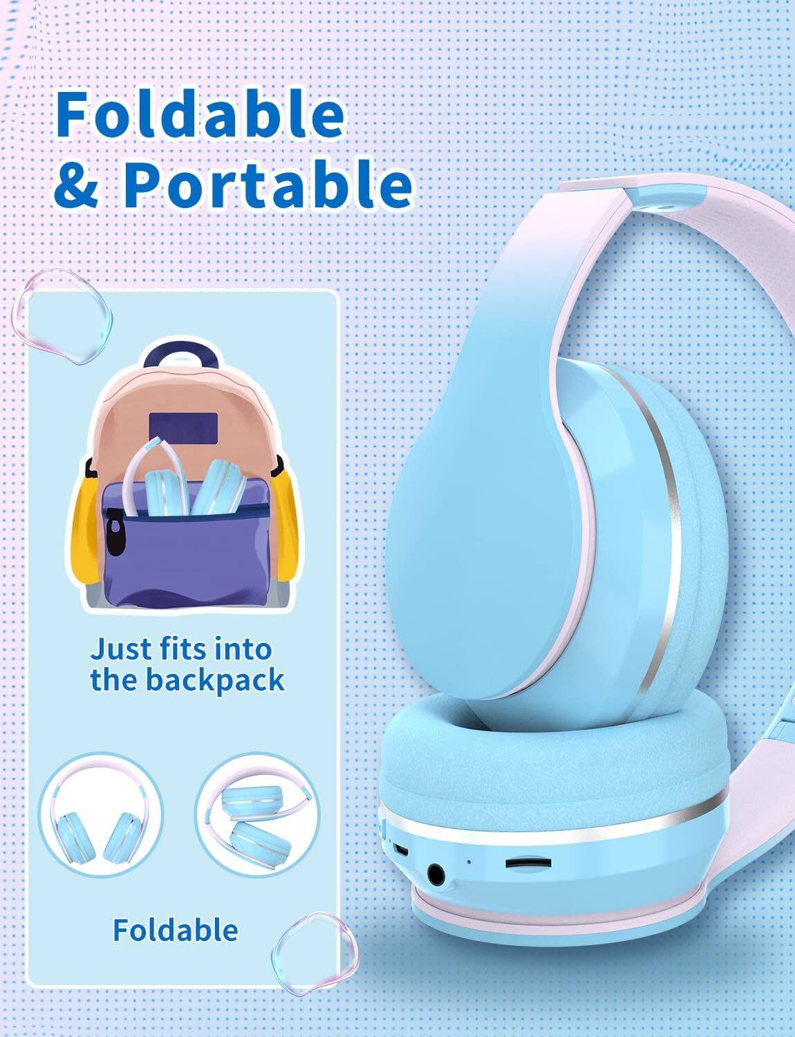 Foldable & Portable  
Just fits into the backpack  
Foldable