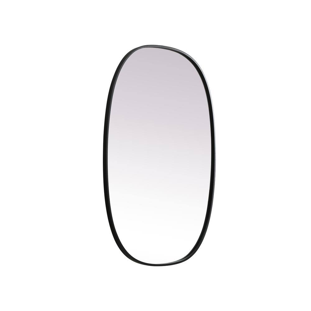 Alt View 1. Elegant Decor - Metal Frame Oval Mirror 27x40 Inch in Black - Black.