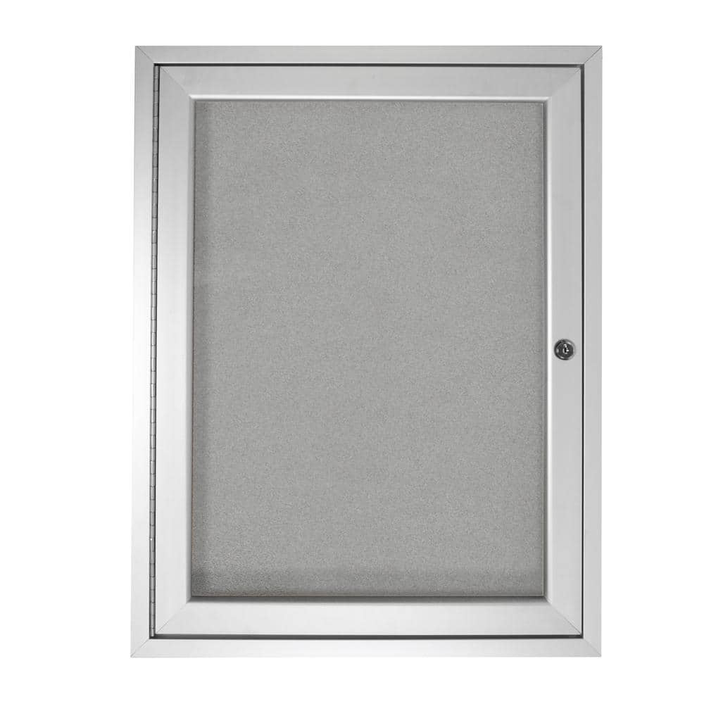 "Ghent - 1 Door Enclosed Vinyl Bulletin Board with Satin Frame, 24""H x 18""W, Silver" price history on PriceWatchPro