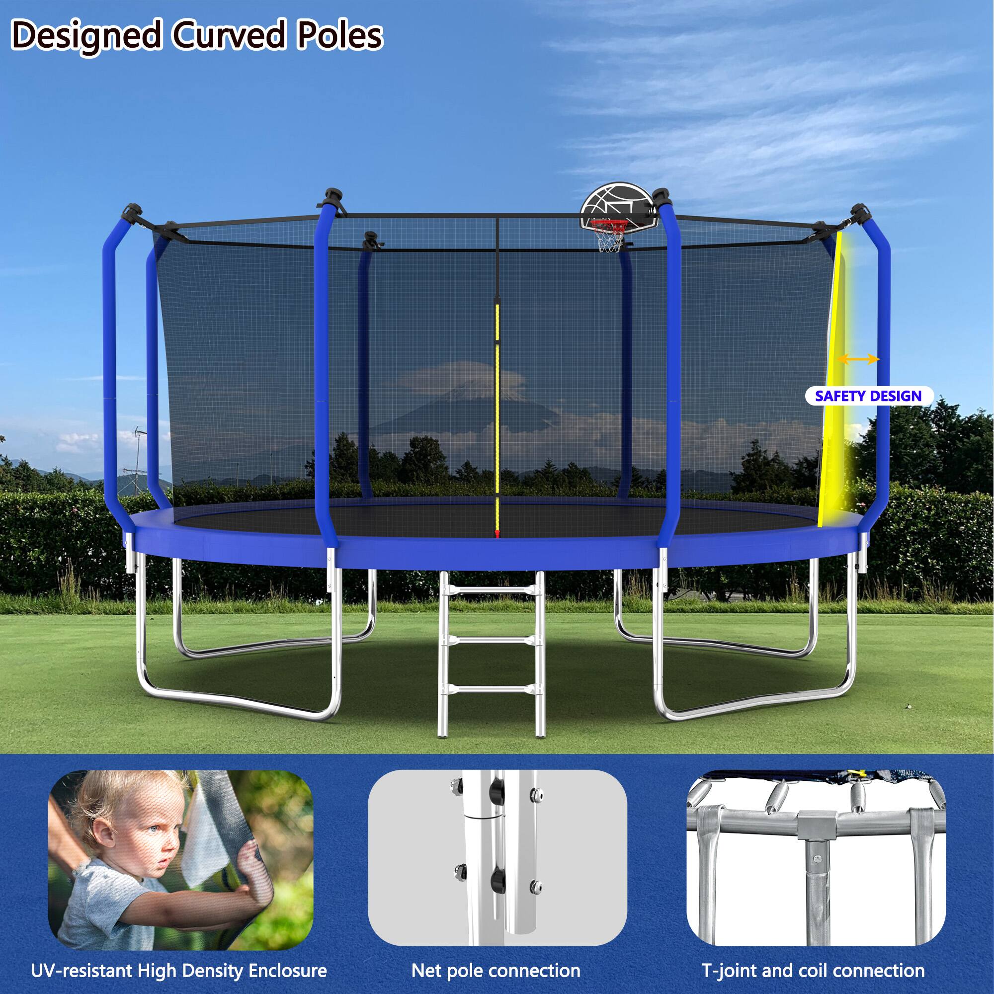 Designed Curved Poles

SAFETY DESIGN

UV-resistant High Density Enclosure

Net pole connection

T-joint and coil connection