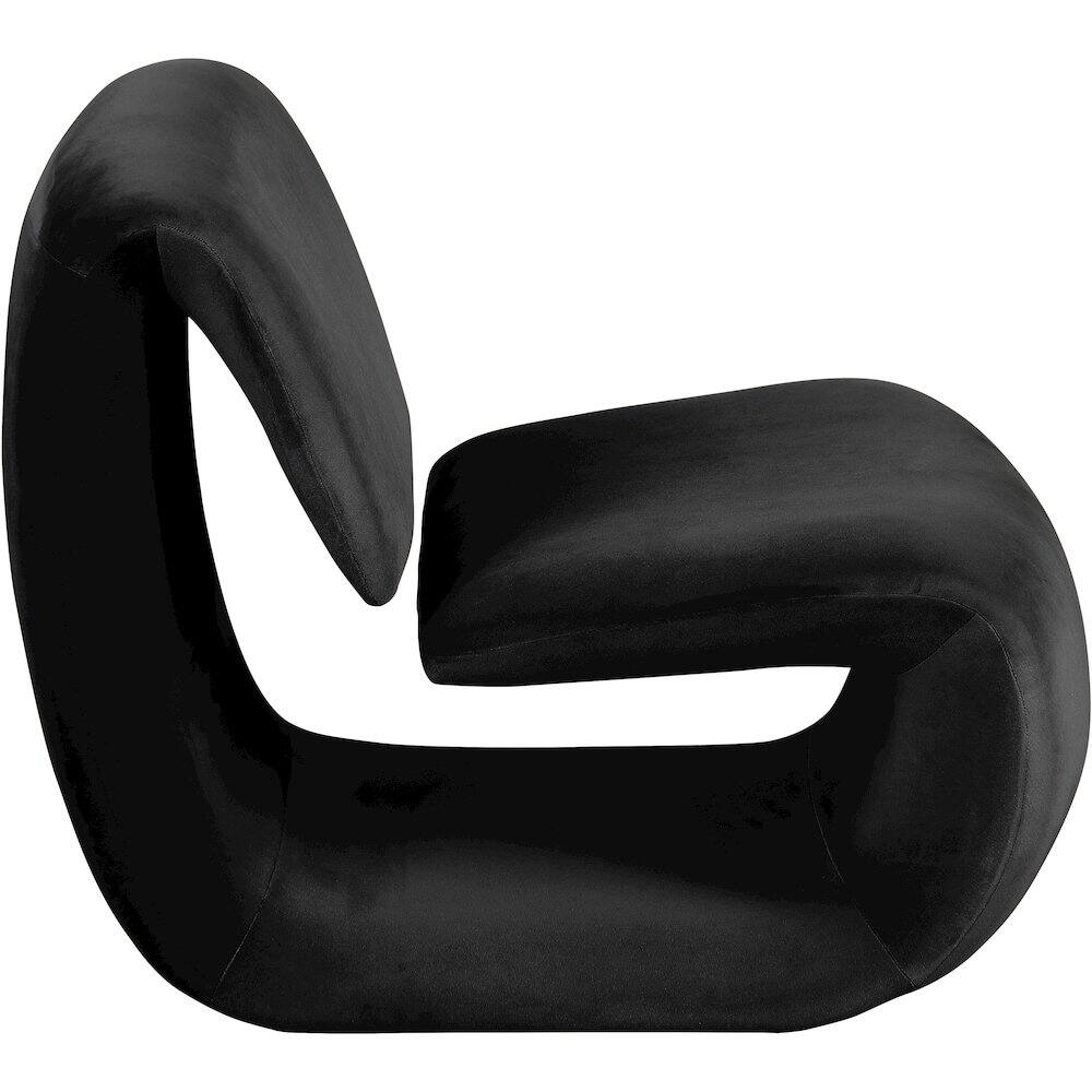 Alt View 3. Meridian Furniture - Nouveau Black Velvet Accent Chair - Black.