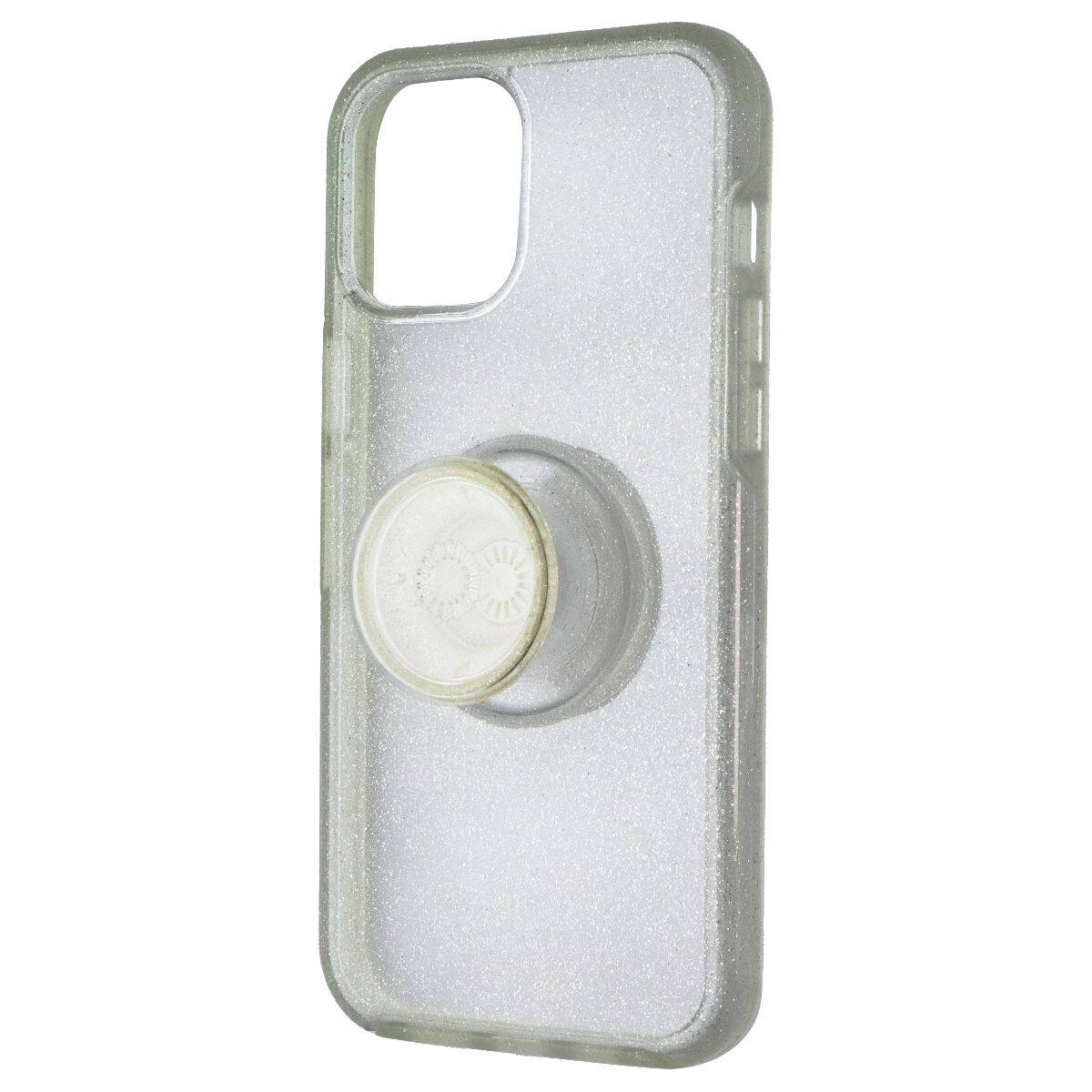 Front. OtterBox - Otter + Pop Symmetry Series Case for Apple iPhone 12 Pro Max - Stardust Glitter - Clear.