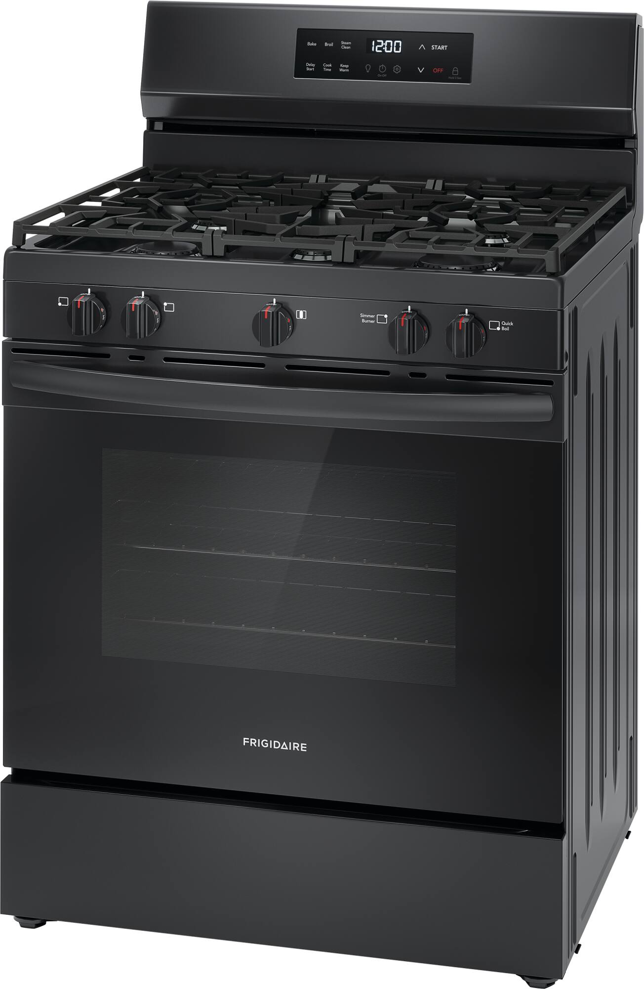 Angle. Frigidaire - Frigidaire 5.1 Cu. Ft. Freestanding Gas Range with Quick Boil - Black.