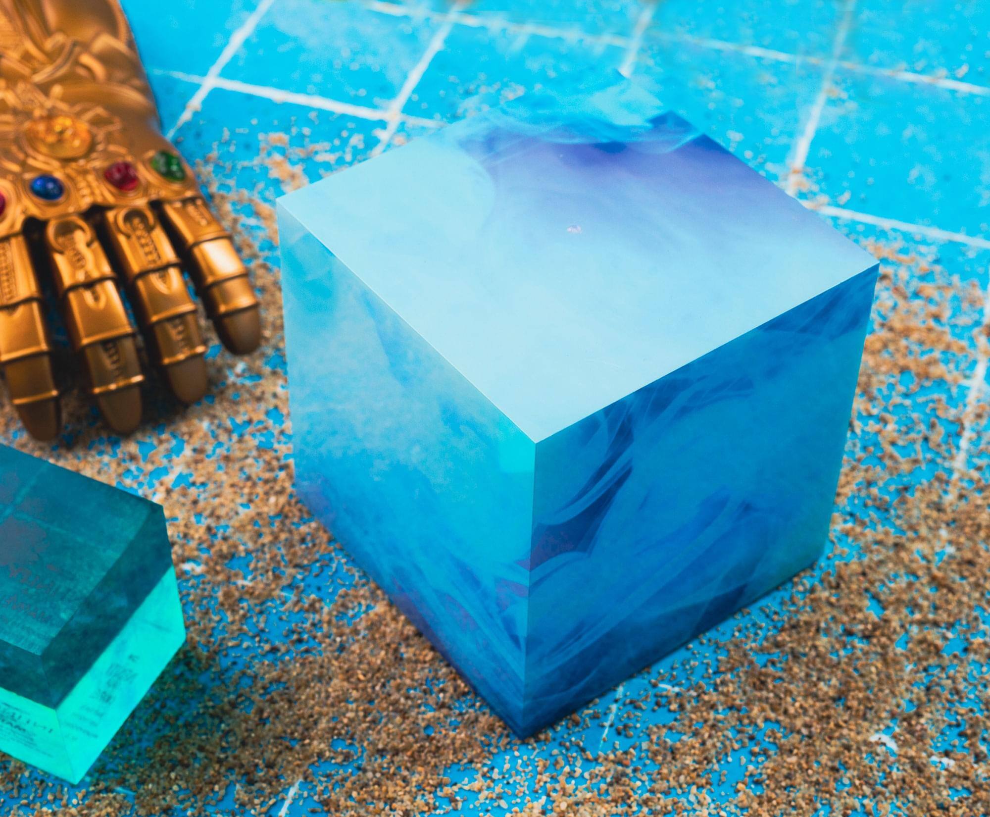 Alt View 5. Ukonic - Marvel Studios Tesseract Cube 6-Inch Color-Changing LED Mood Light Replica - Blue.