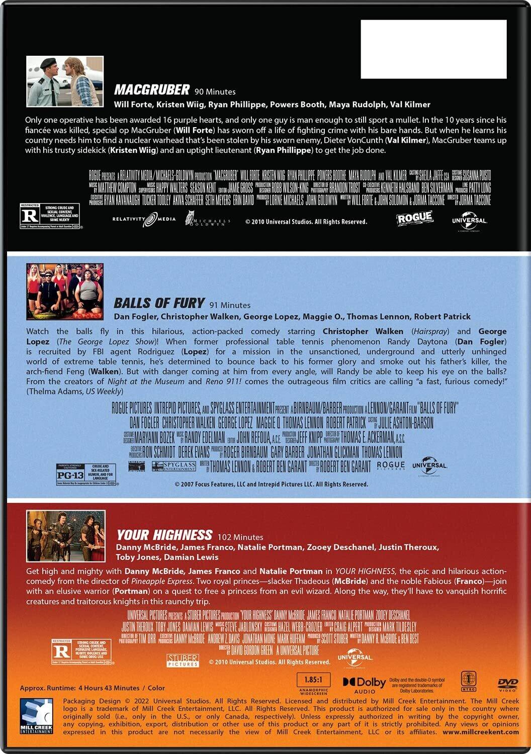 Alt View 1. MacGruber / Balls of Fury / Your Highness   - DVD.