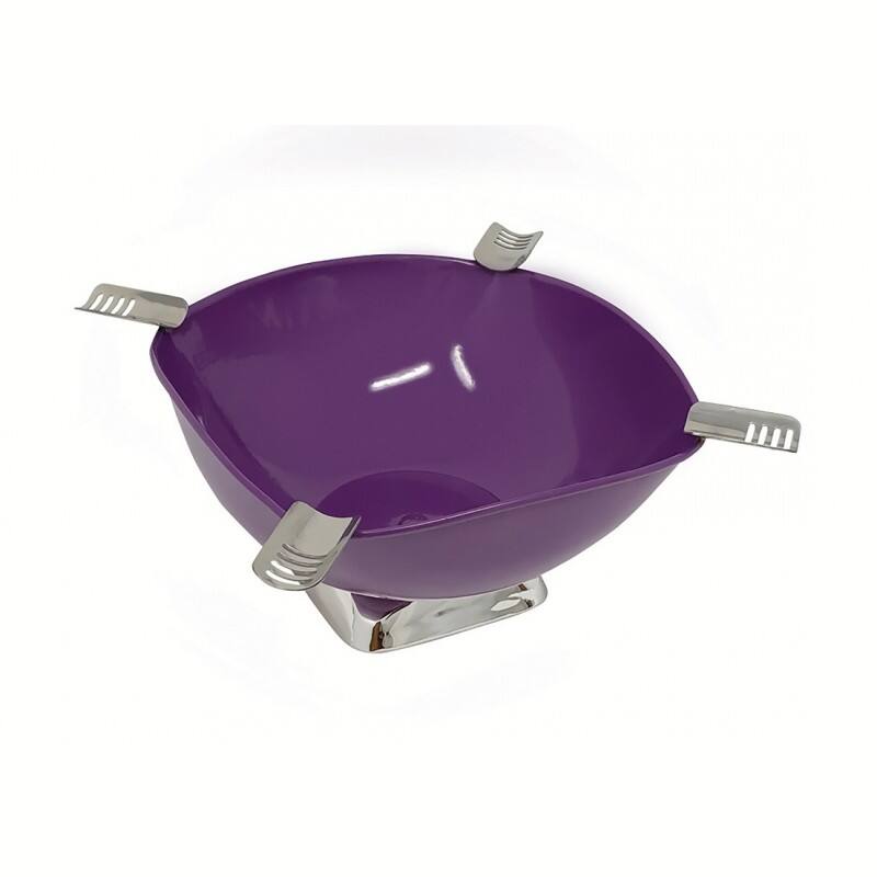 Left. Prestige - Smokin Ash' Quadrangle Cigar Ashtray(Purple) - Gloss Metallic Purple Finish.