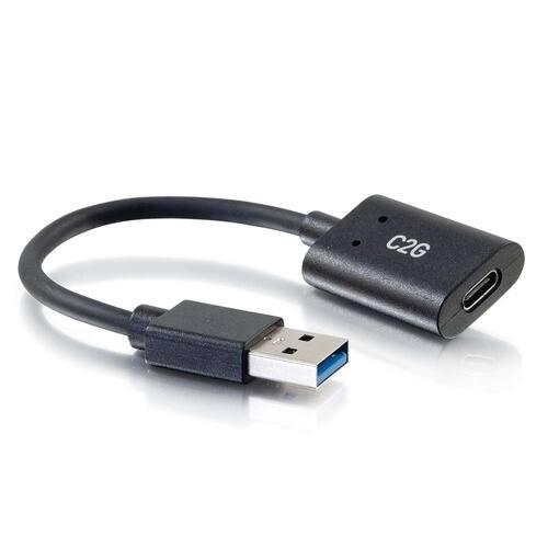 C2G - 757120544289 Adatpter Converter - 6 Inches - USB-C - Female To USB-A Male - Superspeed - 5Gbps - Black