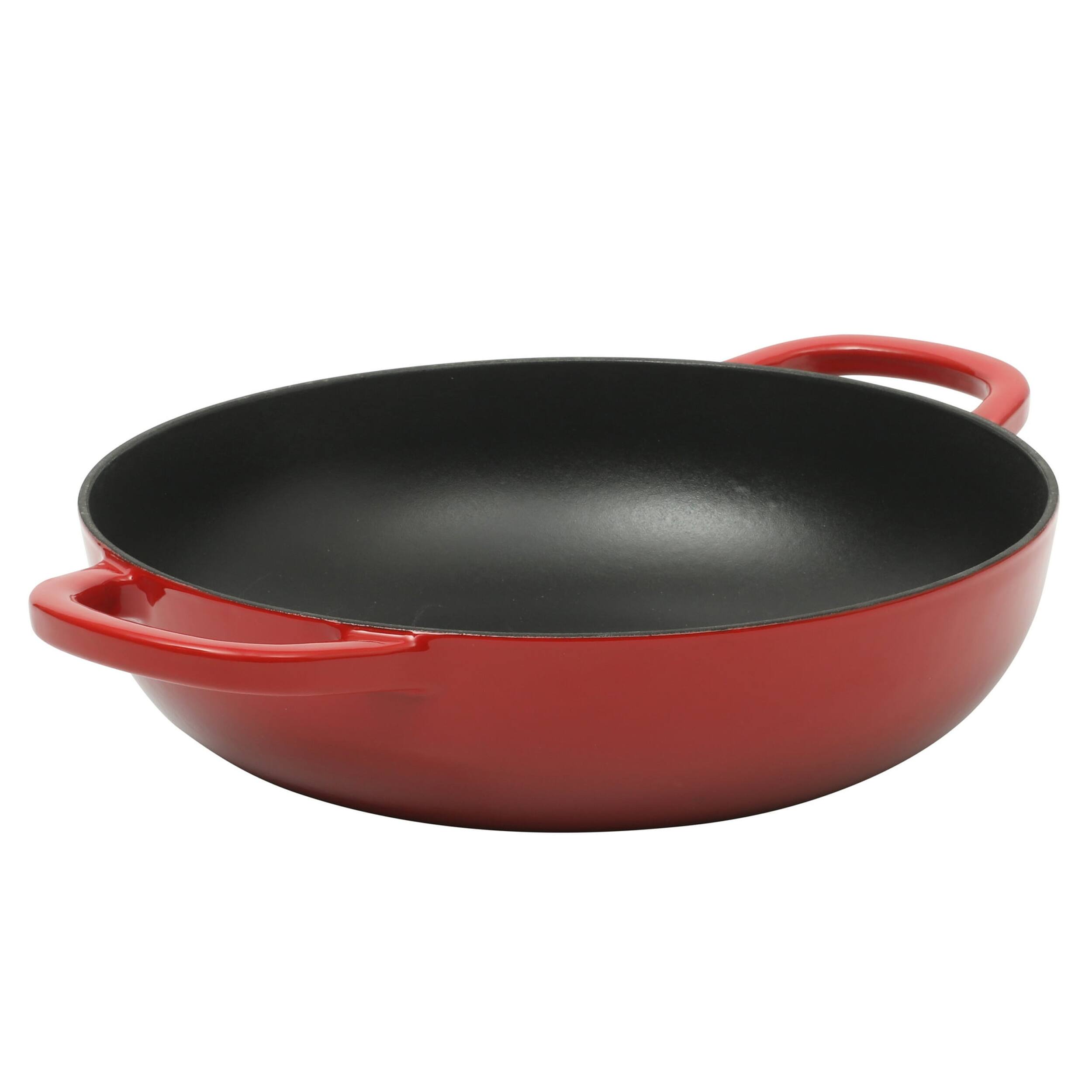 Alt View 1. Crockpot - Crock Pot 5 Quart Enameled Cast Iron Multi Use Everday Pan With Borosilicate Lid in Red - Red.