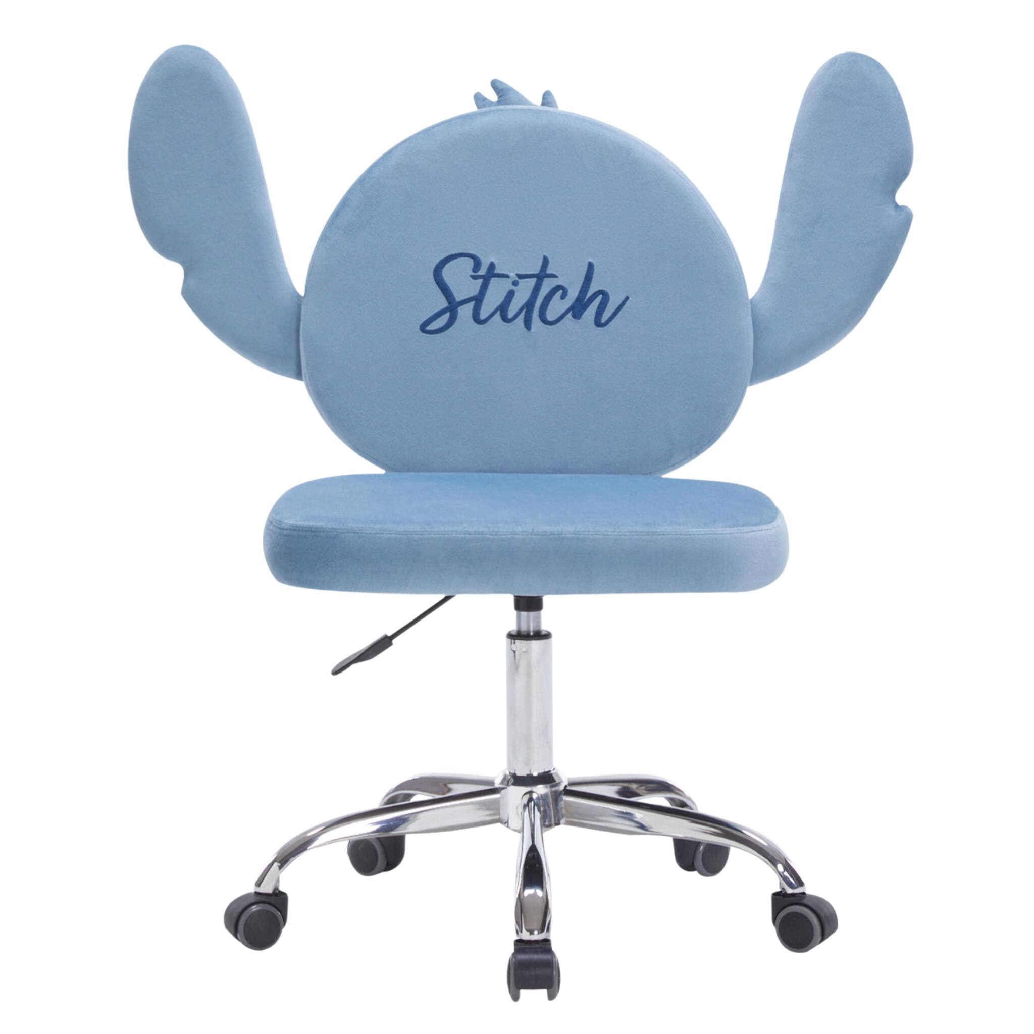 Front. Impressions Vanity Co. - Stitch Swivel Vanity Chair - Blue.
