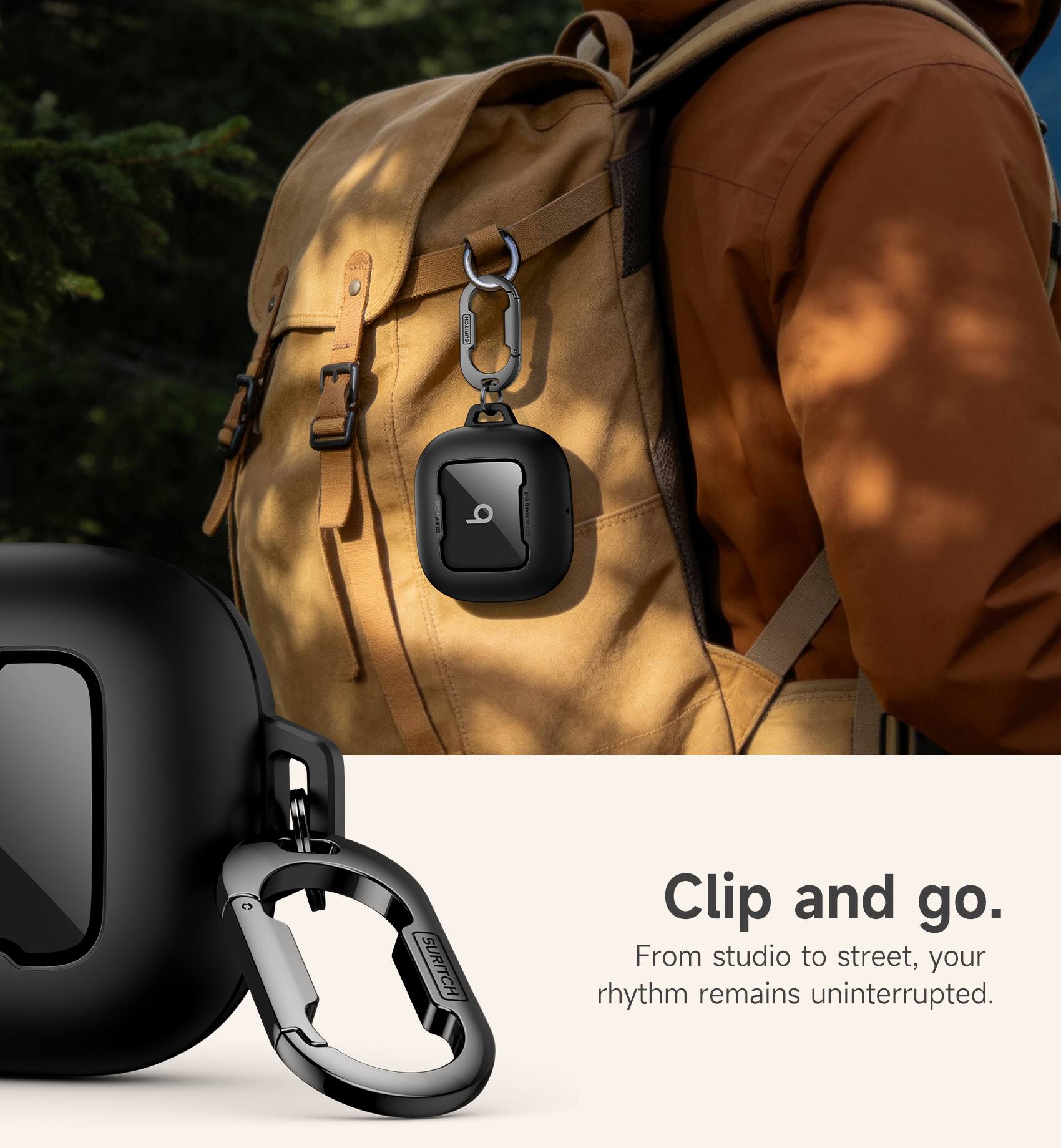 Clip and go.  
From studio to street, your rhythm remains uninterrupted.